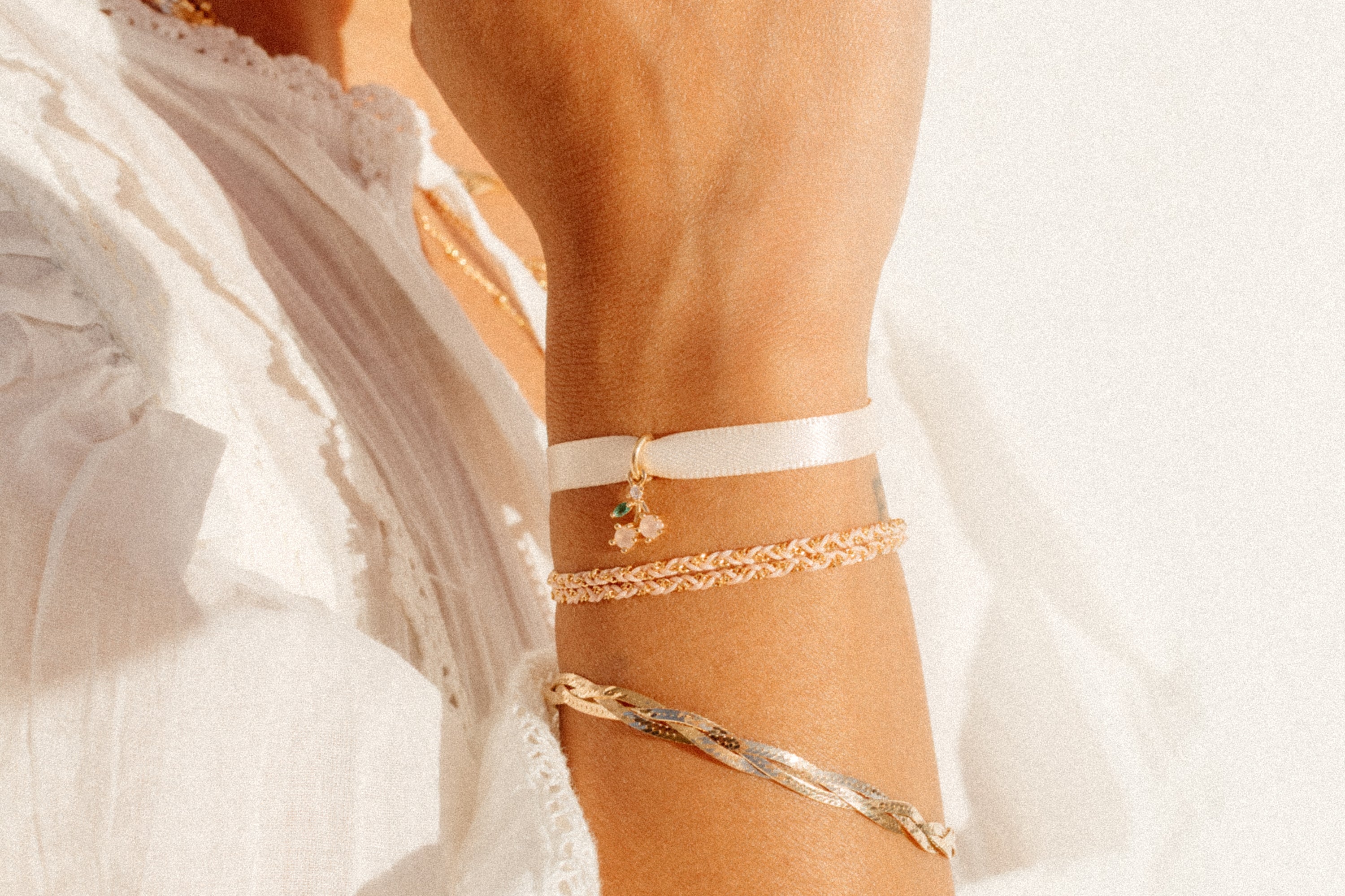 Bandarmbånd satin rosédusk