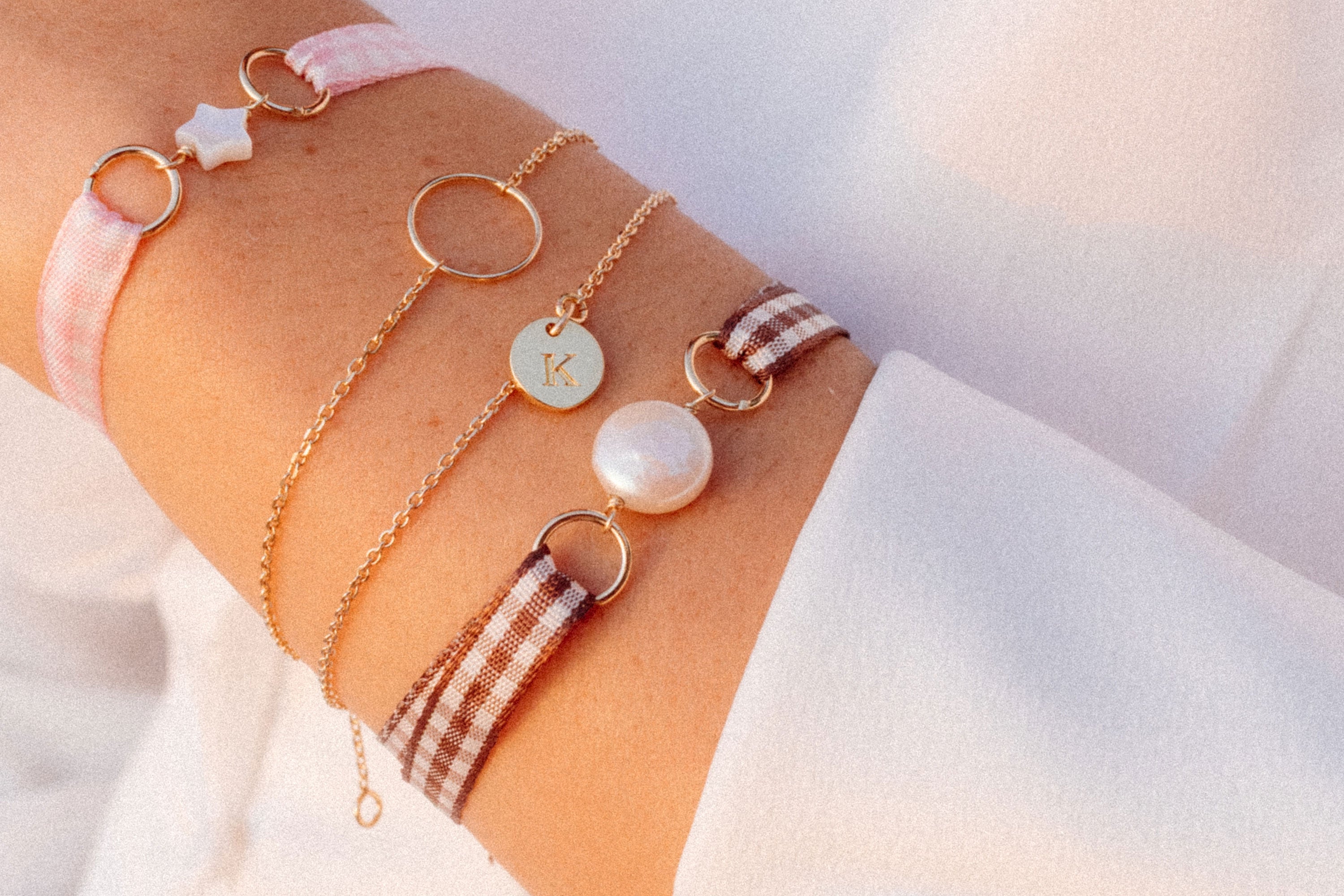 Sløyfe armbånd vichy