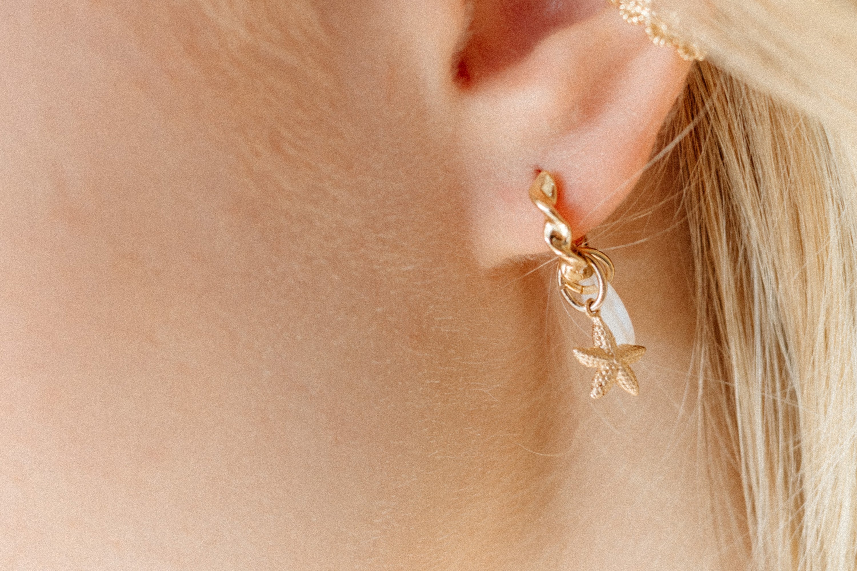 Liten perlemor rund charm
